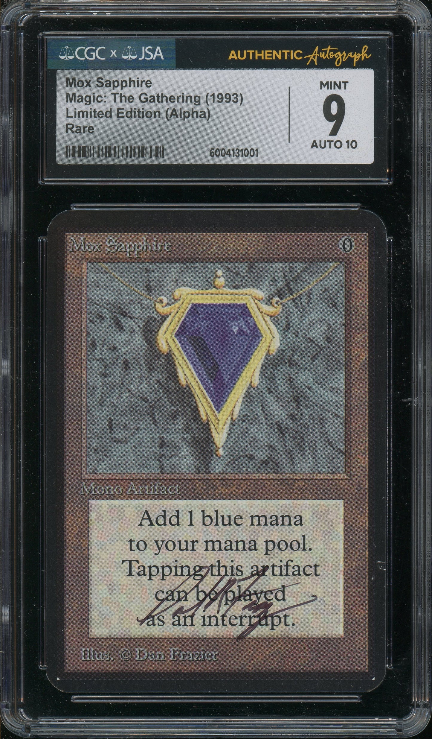 Mox Sapphire - Alpha CGC 9 JSA 10 Auto - 6004131001