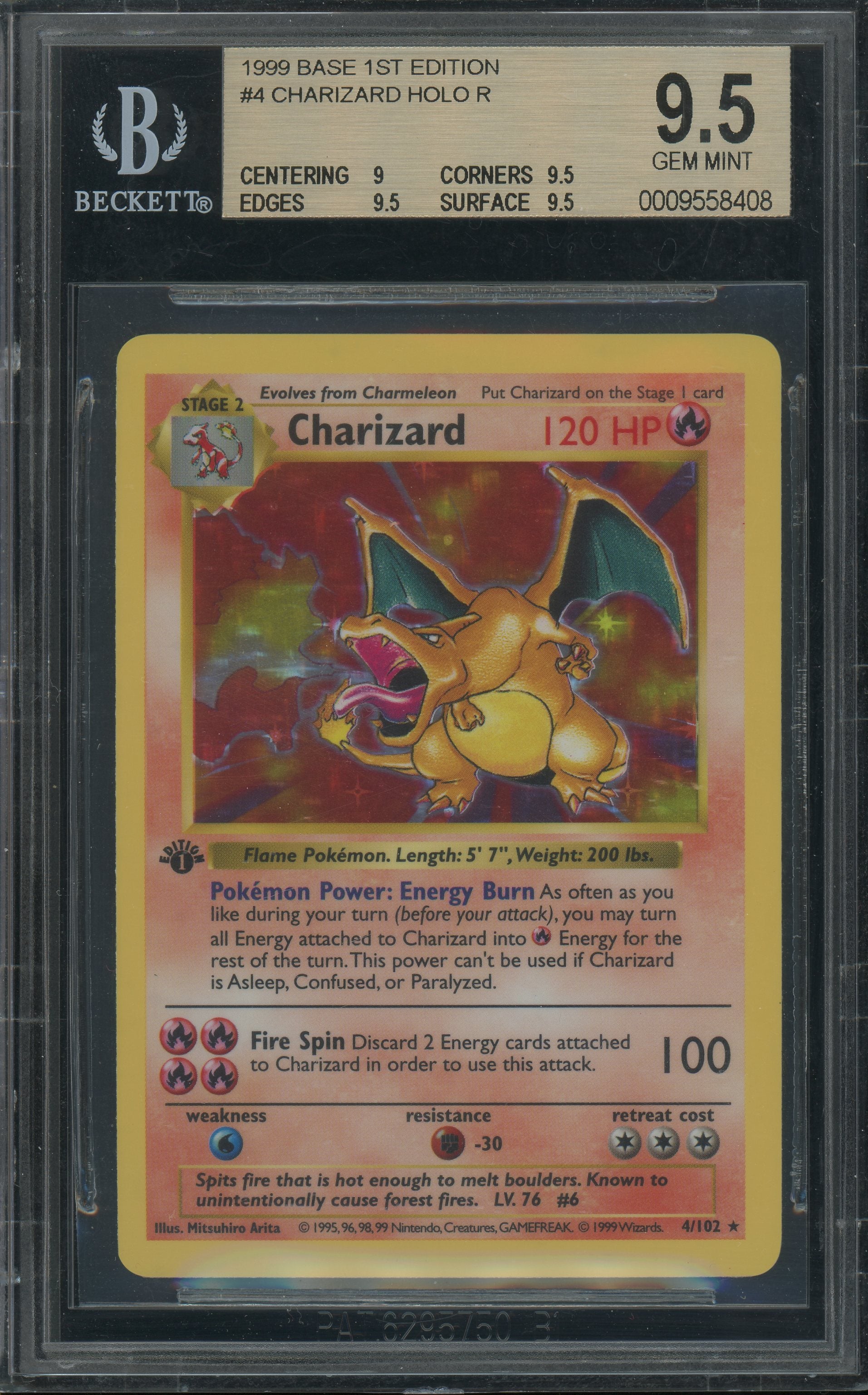 pokemon card base set first edition Charizard - 1st Edition Base Set BGS 9.5