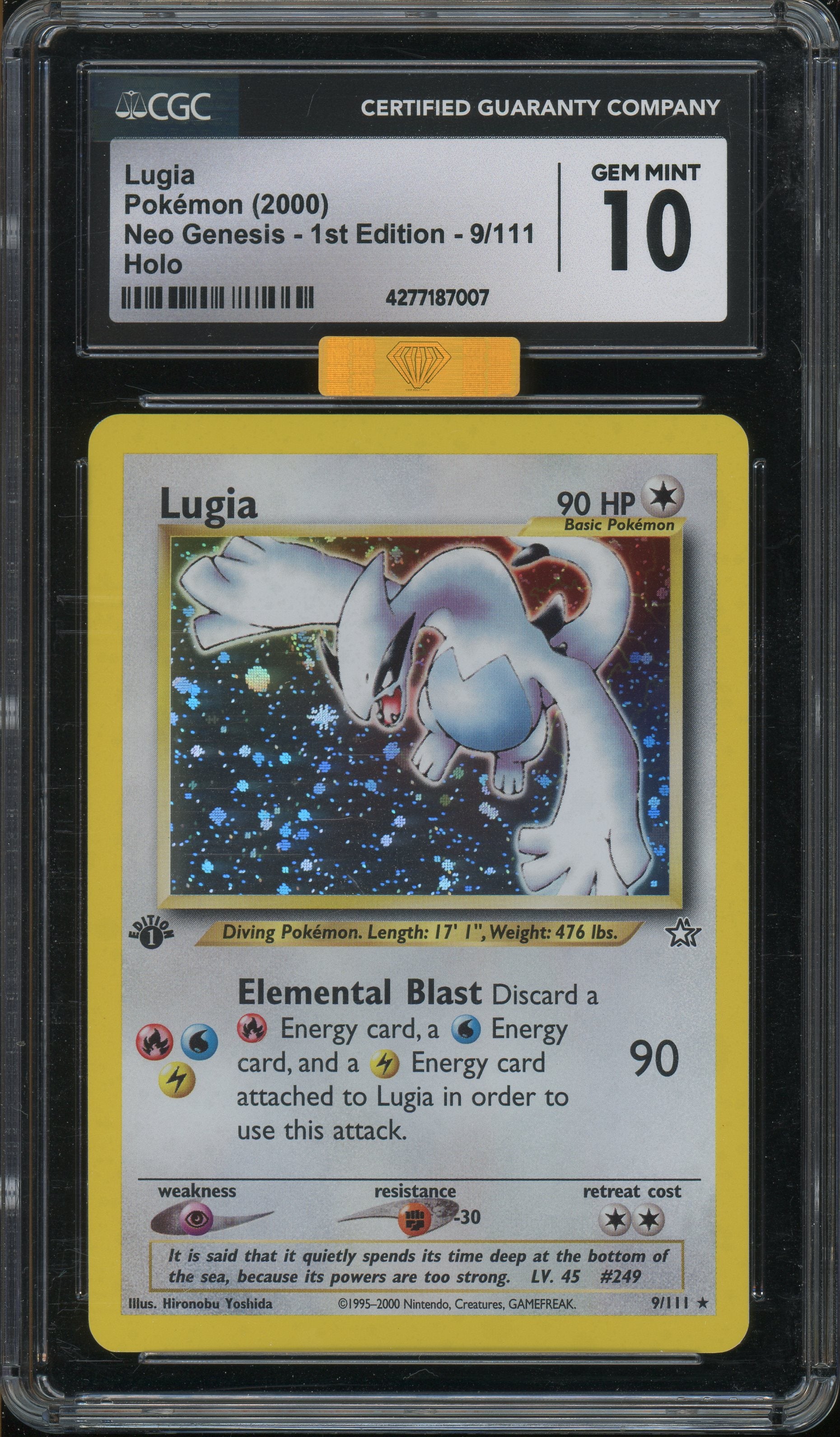 Lugia - Neo Genesis 1st CGC 10 Gem Mint MBA Gold Diamond Certification Pristine Collectibles Lugia - Neo Genesis 1st CGC 10 Gem Mint MBA Gold Diamond Certification Pristine Collectibles