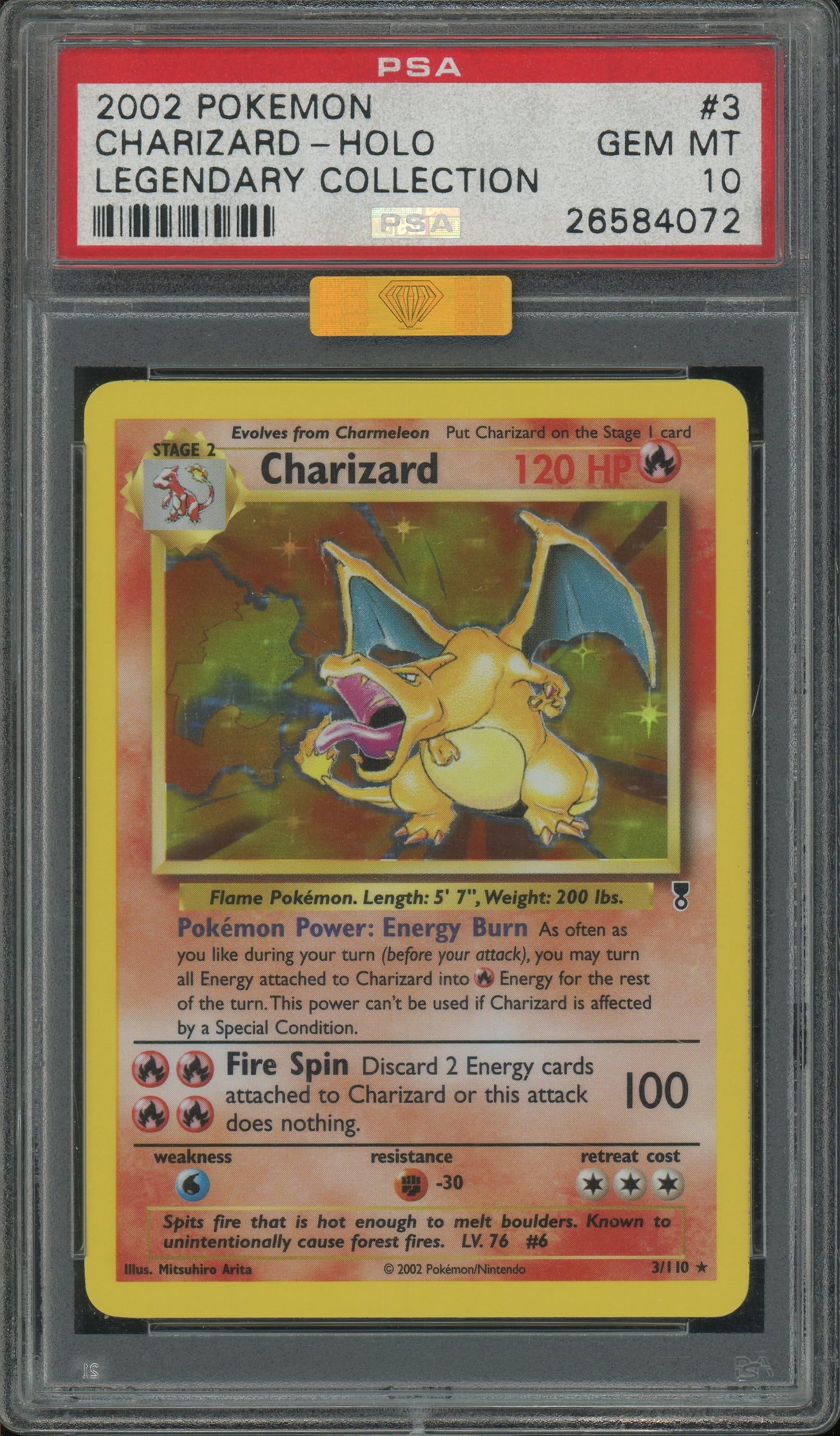 Charizard - Legendary Collection PSA 10 MBA Gold Diamond Certification - 26584072