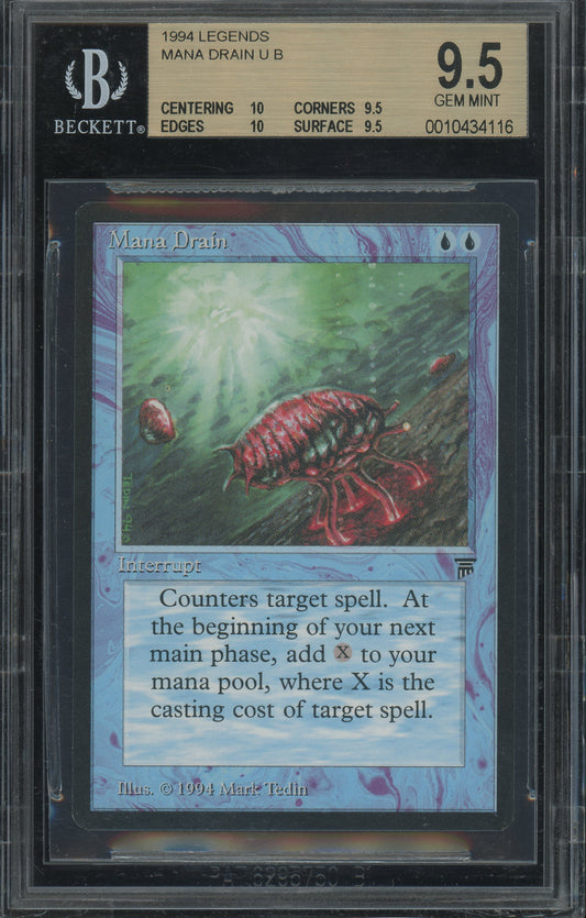 Mana Drain - Legends BGS 9.5 Quad++ - 10434116