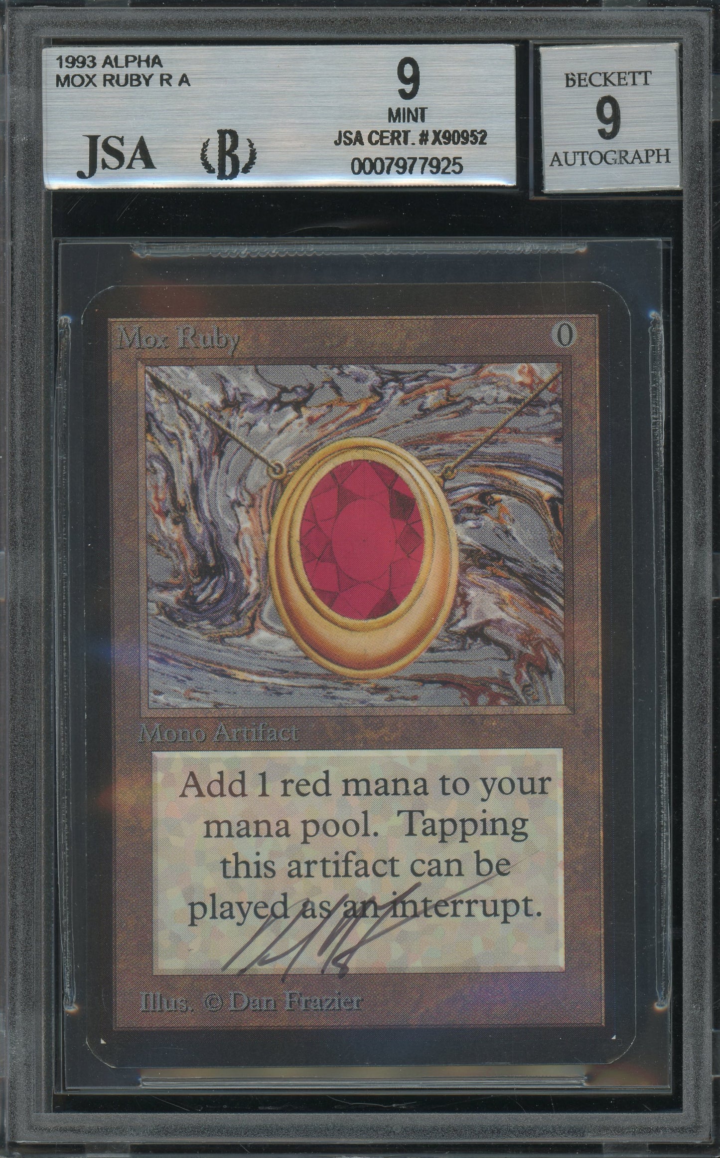 Mox Ruby - Alpha BGS 9 JSA 9 Auto - 7977925