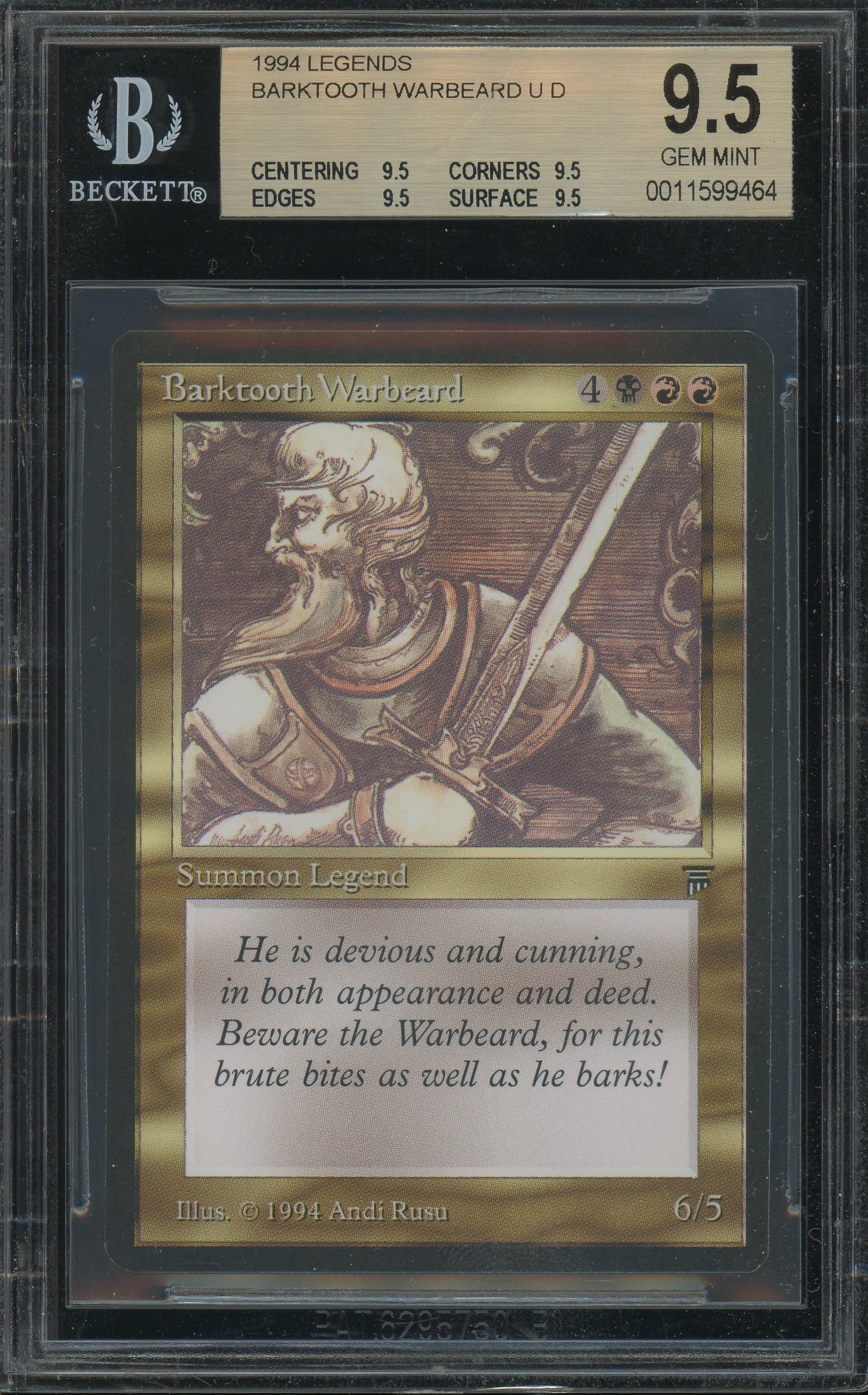 Barktooth Warbeard - Legends BGS 9.5 Quad - 11599464