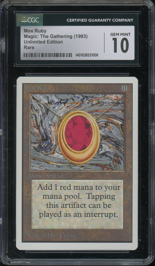 Mox Ruby - Unlimited CGC 10 Gem Mint - 1401038331006