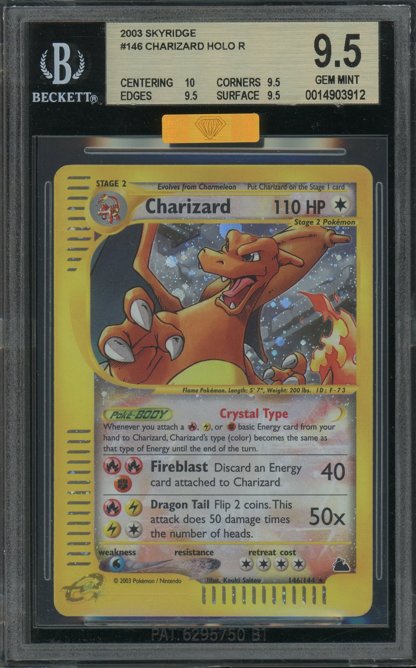 Charizard - Skyridge BGS 9.5 Quad+ MBA Gold Diamond Certification - 14903912